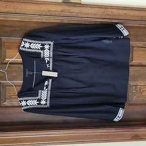 J.Crew embroidered peasant top - NWT